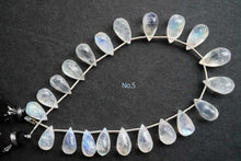 画像をギャラリービューアに読み込む, (No.1-5)上質 レインボームーンストーン ホワイトラブラドライト ファセットドロップ