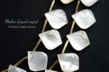 画像をギャラリービューアに読み込む, (2/10pc)MOP マザーオブパール クリスタル ファセット リーフシェイプ