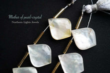 画像をギャラリービューアに読み込む, (2/10pc)MOP マザーオブパール クリスタル ファセット リーフシェイプ