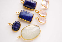 Load image into Gallery viewer, (#26-34)宝石質 ラピスラズリ ホワイトムーンストーン モルガナイト 銀製 ヴェルメイユ ペントップ