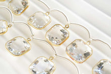 画像をギャラリービューアに読み込む, (2/8粒)宝石質 ロック・クリスタル SV925+K18GP 枠付き 銀製フレーム