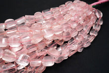 Load image into Gallery viewer, (半連/1連) 宝石質 マダガスカル産 ローズクォーツ 40cm ファセットタンブル
