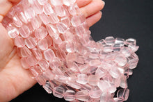 Load image into Gallery viewer, (半連/1連) 宝石質 マダガスカル産 ローズクォーツ 40cm ファセットタンブル