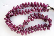 画像をギャラリービューアに読み込む, (半連/1連)アフリカ産 非加熱ルビー スムースドロップ 28cm