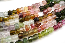 画像をギャラリービューアに読み込む, (半連/1連)マルチカラー トルマリン ファンシーカット 38cm