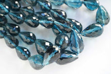 画像をギャラリービューアに読み込む, (半連/1連)ロンドンブルートパーズ 貫通穴 ファセットドロップ