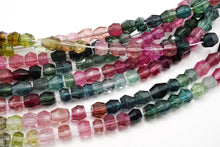 画像をギャラリービューアに読み込む, (半連/1連)マルチカラー トルマリン ファンシーカット 38cm