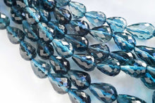 画像をギャラリービューアに読み込む, (半連/1連)ロンドンブルートパーズ 貫通穴 ファセットドロップ