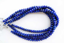 画像をギャラリービューアに読み込む, (半連/1連)上質 ラピスラズリ ロンデル ボタンカット マイクロカット