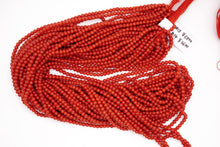 画像をギャラリービューアに読み込む, (半連/1連)宝石質 サルディーニャ珊瑚 コーラル 2.3-2.9mm 50cm 丸玉