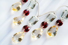 画像をギャラリービューアに読み込む, (6pcs/1連)宝石質 グリーンアメシスト ガーネット シトリン 2つ穴 ルースカット ミックス