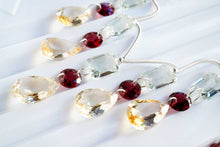 画像をギャラリービューアに読み込む, (6pcs/1連)宝石質 グリーンアメシスト ガーネット シトリン 2つ穴 ルースカット ミックス