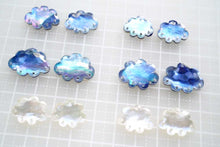 Load image into Gallery viewer, (ブルー/ホワイト)高品質 クリスタル MOP ラピスラズリ 雲 クラウド 5つ穴 ハンマードカット