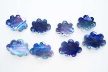 Load image into Gallery viewer, (ブルー/ホワイト)高品質 クリスタル MOP ラピスラズリ 雲 クラウド 5つ穴 ハンマードカット