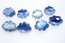 Load image into Gallery viewer, (ブルー/ホワイト)高品質 クリスタル MOP ラピスラズリ 雲 クラウド 5つ穴 ハンマードカット