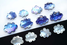 Load image into Gallery viewer, (ブルー/ホワイト)高品質 クリスタル MOP ラピスラズリ 雲 クラウド 5つ穴 ハンマードカット