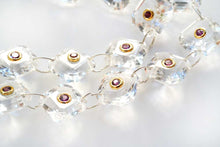 Load image into Gallery viewer, (2pc/10pc)宝石質 ロッククリスタル ロードライトガーネット 銀製 ヴェルメイユ ダブルホール オクタゴン