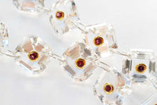 Load image into Gallery viewer, (2pc/10pc)宝石質 ロッククリスタル ロードライトガーネット 銀製 ヴェルメイユ ダブルホール オクタゴン