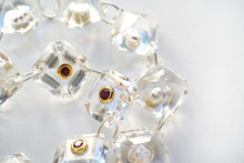 Load image into Gallery viewer, (2pc/10pc)宝石質 ロッククリスタル ロードライトガーネット 銀製 ヴェルメイユ ダブルホール オクタゴン