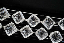 Load image into Gallery viewer, (2pc/10pc)宝石質 ロッククリスタル ダブルホール オクタゴン バックカービング