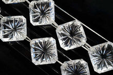 Load image into Gallery viewer, (2pc/10pc)宝石質 ロッククリスタル ダブルホール オクタゴン バックカービング