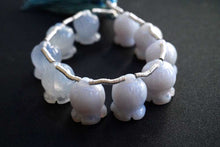 画像をギャラリービューアに読み込む, (2pc/1連)ナチュラル ブルーカルセドニー すずらん お花のつぼみ フラワーカービング