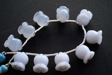 画像をギャラリービューアに読み込む, (2pc/1連)ナチュラル ブルーカルセドニー すずらん お花のつぼみ フラワーカービング