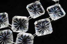 Load image into Gallery viewer, (2pc/10pc)宝石質 ロッククリスタル ダブルホール オクタゴン バックカービング