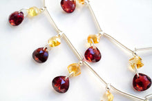 Load image into Gallery viewer, 宝石質 シトリン ガーネット ダブルホール クッション マロン