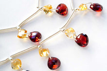 Load image into Gallery viewer, 宝石質 シトリン ガーネット ダブルホール クッション マロン