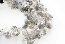 画像をギャラリービューアに読み込む, (半連/1連)宝石質 ブラックルチルクォーツ ランダムカット