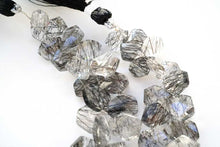 画像をギャラリービューアに読み込む, (半連/1連)宝石質 ブラックルチルクォーツ ランダムカット