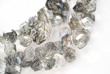 画像をギャラリービューアに読み込む, (半連/1連)宝石質 ブラックルチルクォーツ ランダムカット