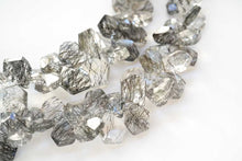 画像をギャラリービューアに読み込む, (半連/1連)宝石質 ブラックルチルクォーツ ランダムカット