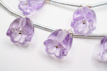 画像をギャラリービューアに読み込む, (2pc/1連)アメシスト すずらん フラワー カービング