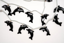 画像をギャラリービューアに読み込む, (2pc/1連)ブラック オニキス イルカ ドルフィン シャチ シェイプ