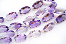 Load image into Gallery viewer, (2pc/1連)宝石質 アメシスト 2つ穴 ルースカット オーバル
