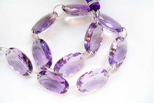 Load image into Gallery viewer, (2pc/1連)宝石質 アメシスト 2つ穴 ルースカット オーバル