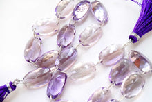 Load image into Gallery viewer, (2pc/1連)宝石質 アメシスト 2つ穴 ルースカット オーバル