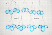 画像をギャラリービューアに読み込む, (ペア/3pcセット)スイスブルー トパーズ ファセット ペアシェイプ