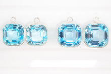 画像をギャラリービューアに読み込む, 8/20(#32.33)宝石質 ブルートパーズ 銀製 チャーム 銀製フレーム