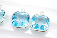 画像をギャラリービューアに読み込む, 8/20(#32.33)宝石質 ブルートパーズ 銀製 チャーム 銀製フレーム