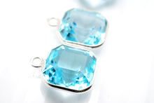 画像をギャラリービューアに読み込む, 8/20(#32.33)宝石質 ブルートパーズ 銀製 チャーム 銀製フレーム