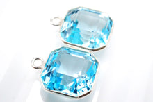 画像をギャラリービューアに読み込む, 8/20(#32.33)宝石質 ブルートパーズ 銀製 チャーム 銀製フレーム