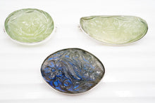 画像をギャラリービューアに読み込む, 8/20(#39-41)宝石質 プレナイト ラブラドライト 銀製 ブローチ 銀製フレーム