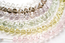 Load image into Gallery viewer, (10pcs/1連)宝石質 ローズクォーツ ツイステッドロンデル スクリューロンデル