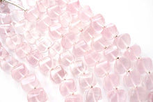 Load image into Gallery viewer, (10pcs/1連)宝石質 ローズクォーツ ツイステッドロンデル スクリューロンデル