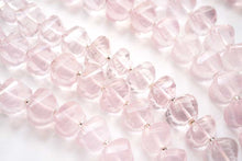Load image into Gallery viewer, (10pcs/1連)宝石質 ローズクォーツ ツイステッドロンデル スクリューロンデル