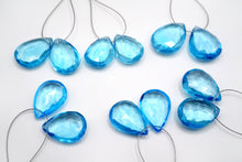 画像をギャラリービューアに読み込む, (ペア/3pcセット)スイスブルー トパーズ ファセット ペアシェイプ