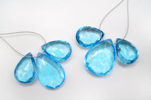 画像をギャラリービューアに読み込む, (ペア/3pcセット)スイスブルー トパーズ ファセット ペアシェイプ
